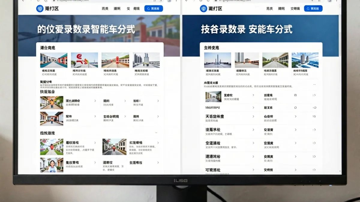 对比多个导航站页面截图，展示好色导航与同类产品在分类结构上的差异